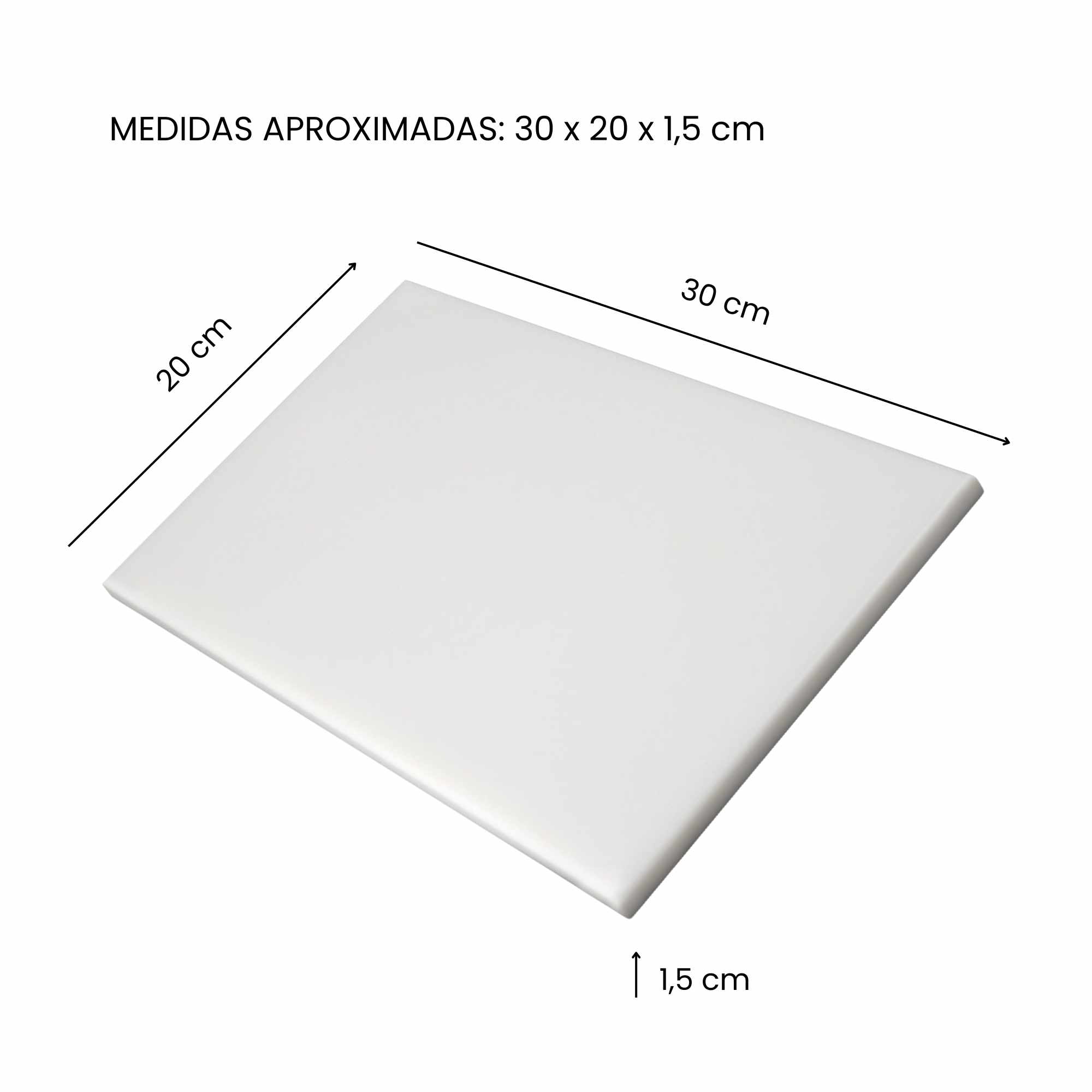 Tabla de corte para cocina profesional 30 x 20 cm blanco - imagen 5