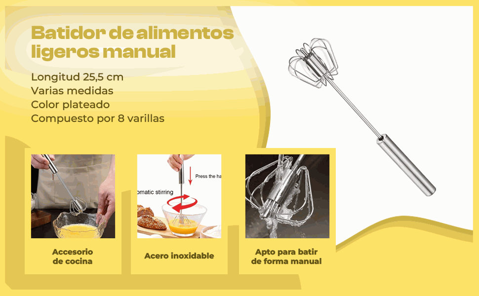 Banner - Batidor de Huevos de Acero Inoxidable 25 cm