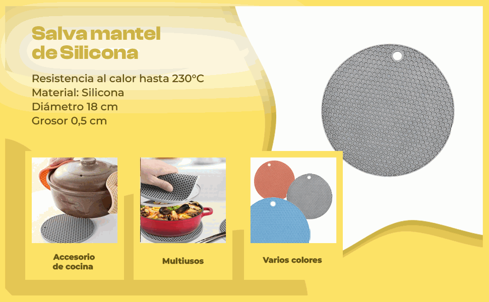 Banner - Salvamantel de silicona 18 cm gris