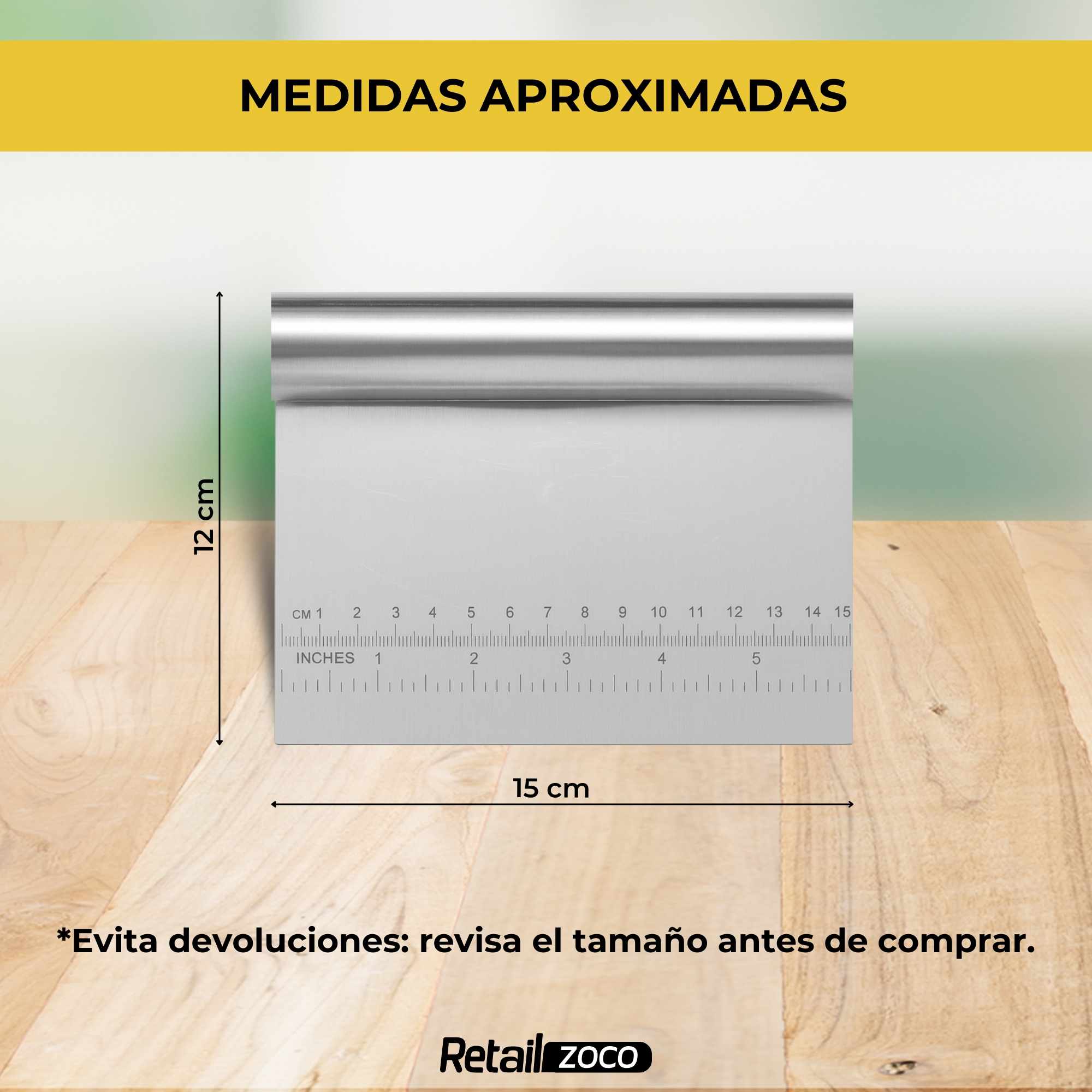 Rasqueta cortadora masa de acero inoxidable - imagen 6
