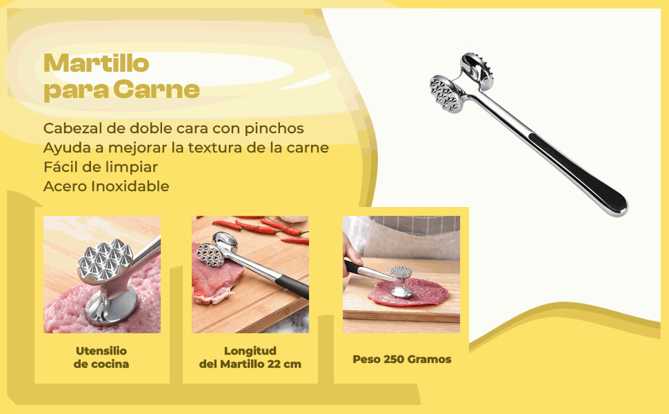 Banner - Martillo ablandador de Carne doble cara metálico