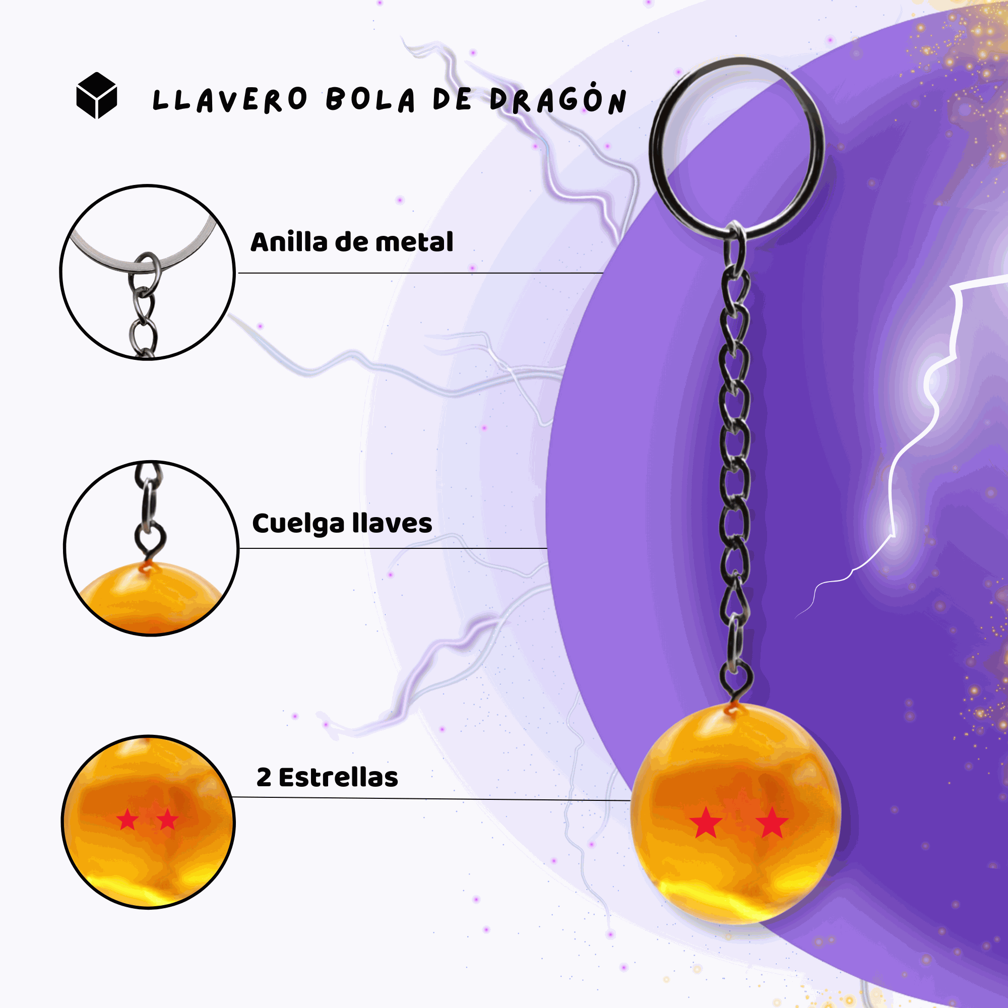 Llavero Dragon Ball Z de 2 estrellas - imagen 2