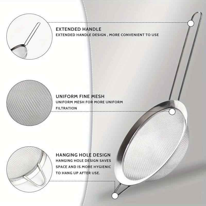 Colador de cocina acero inoxidable con mango 30 cm - imagen 3
