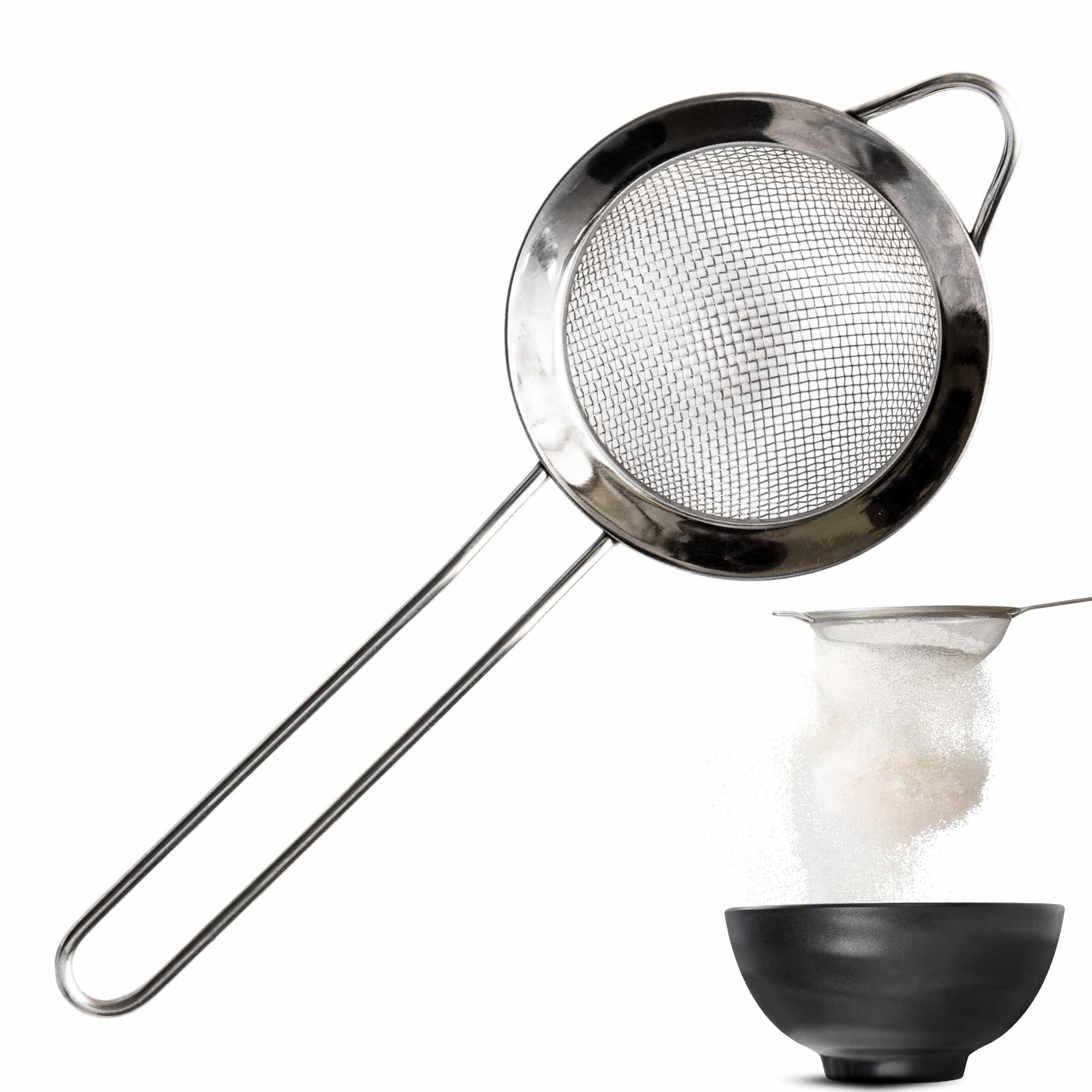 Colador de cocina acero inoxidable con mango 30 cm