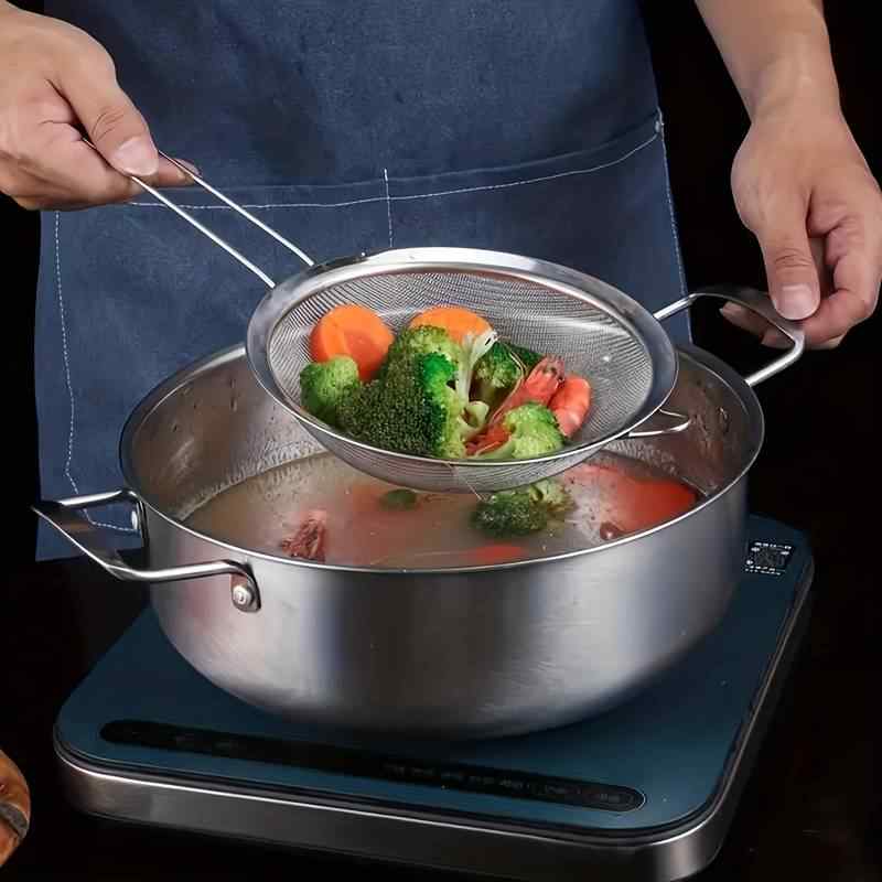 Colador de cocina acero inoxidable con mango 35 cm - imagen 2