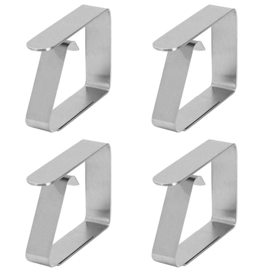 Pinzas sujeta manteles acero inoxidable 4 unidades - imagen 1