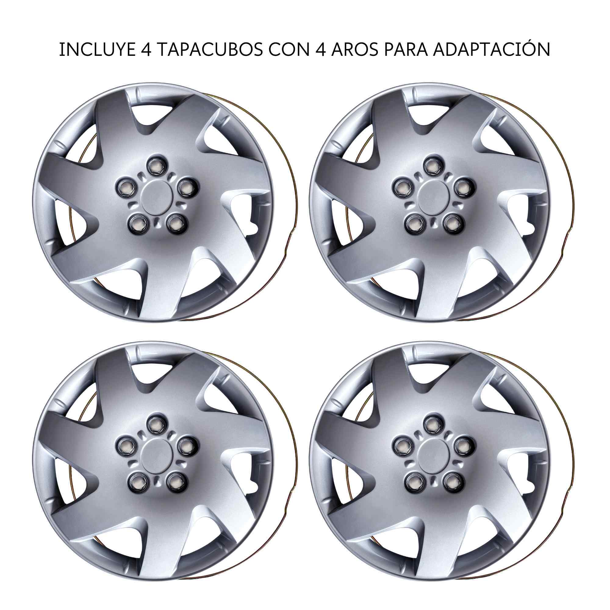 Tapacubos universales 14 pulgadas diseño Chicago ABS Resistente (4 uds) - imagen 3