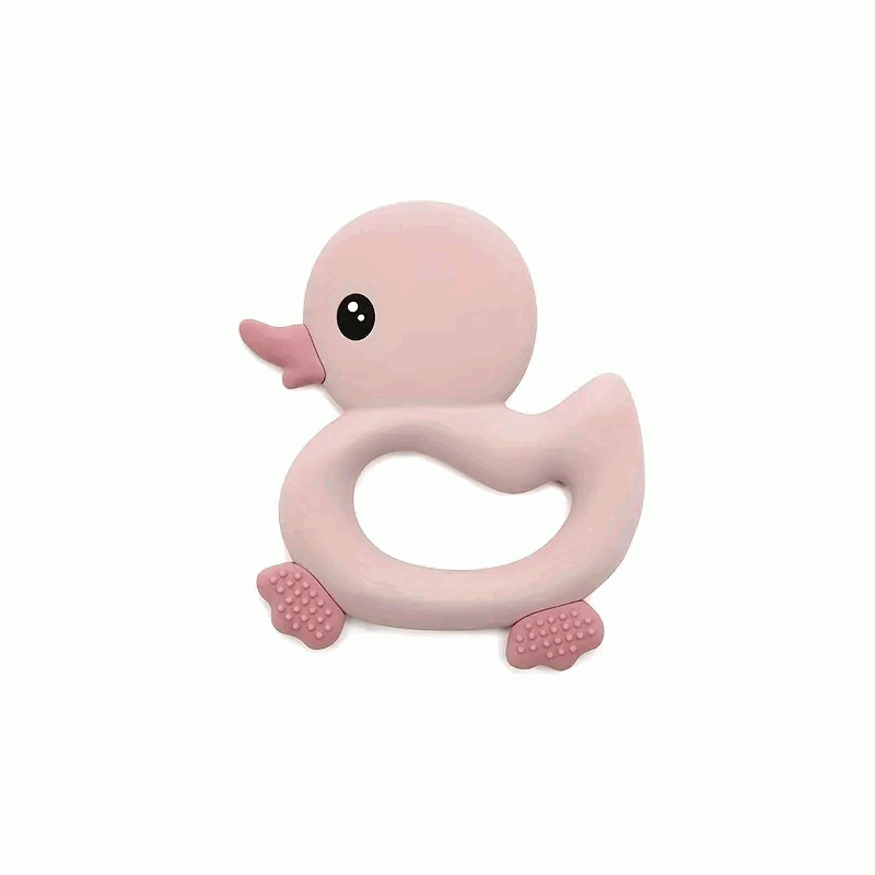 Mordedor de silicona con forma de Pato Rosa