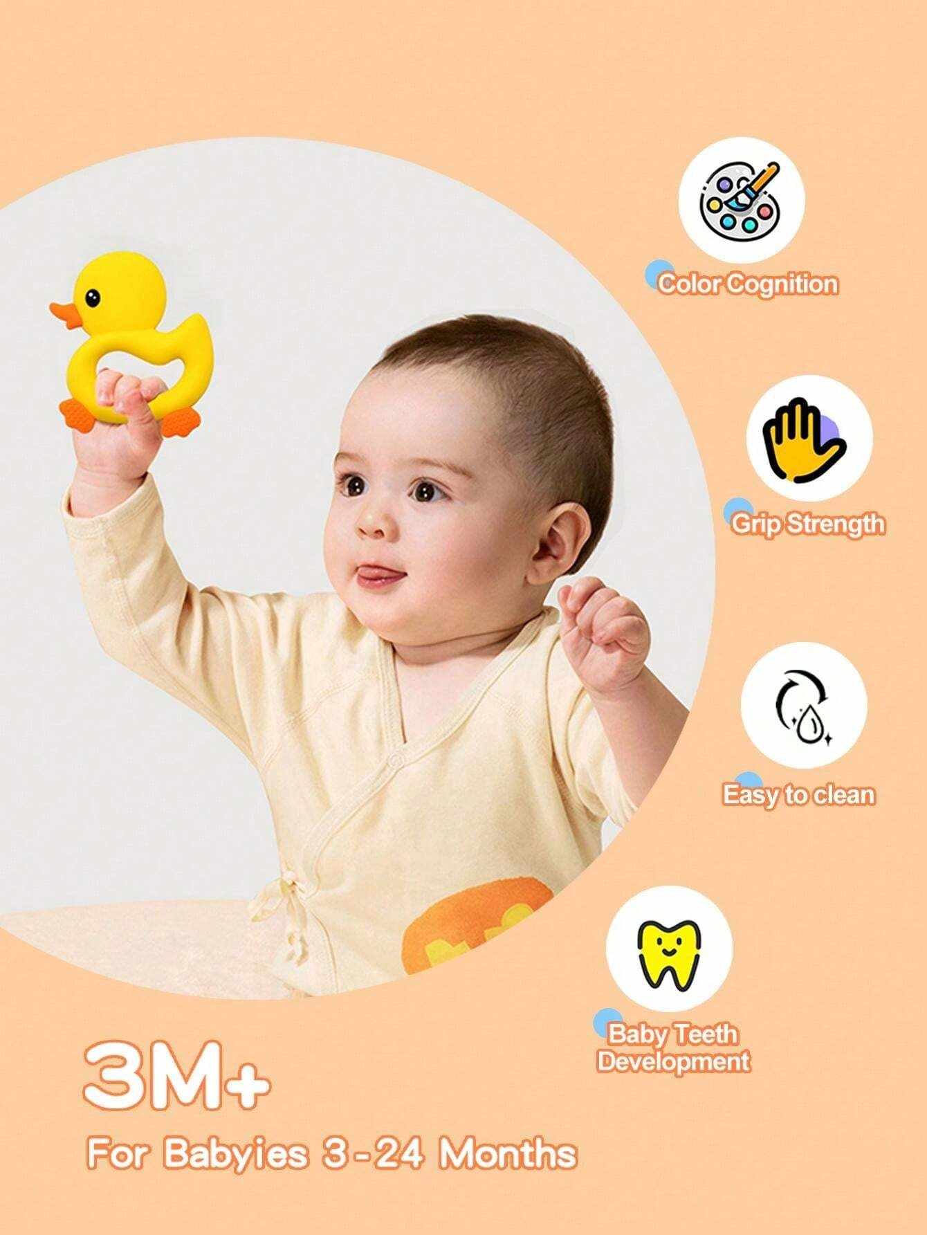 Mordedor de silicona con forma de Pato Amarillo - imagen 3