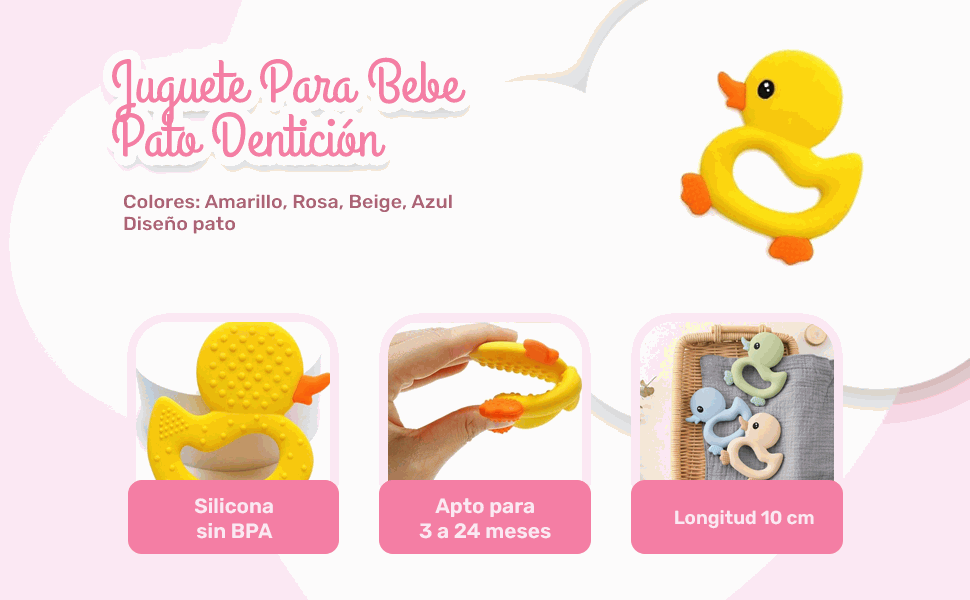 Banner - Mordedor de silicona con forma de Pato Amarillo