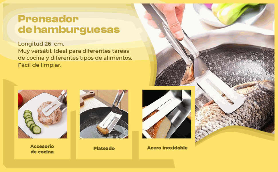 Banner - Pinza de comida acero inoxidable