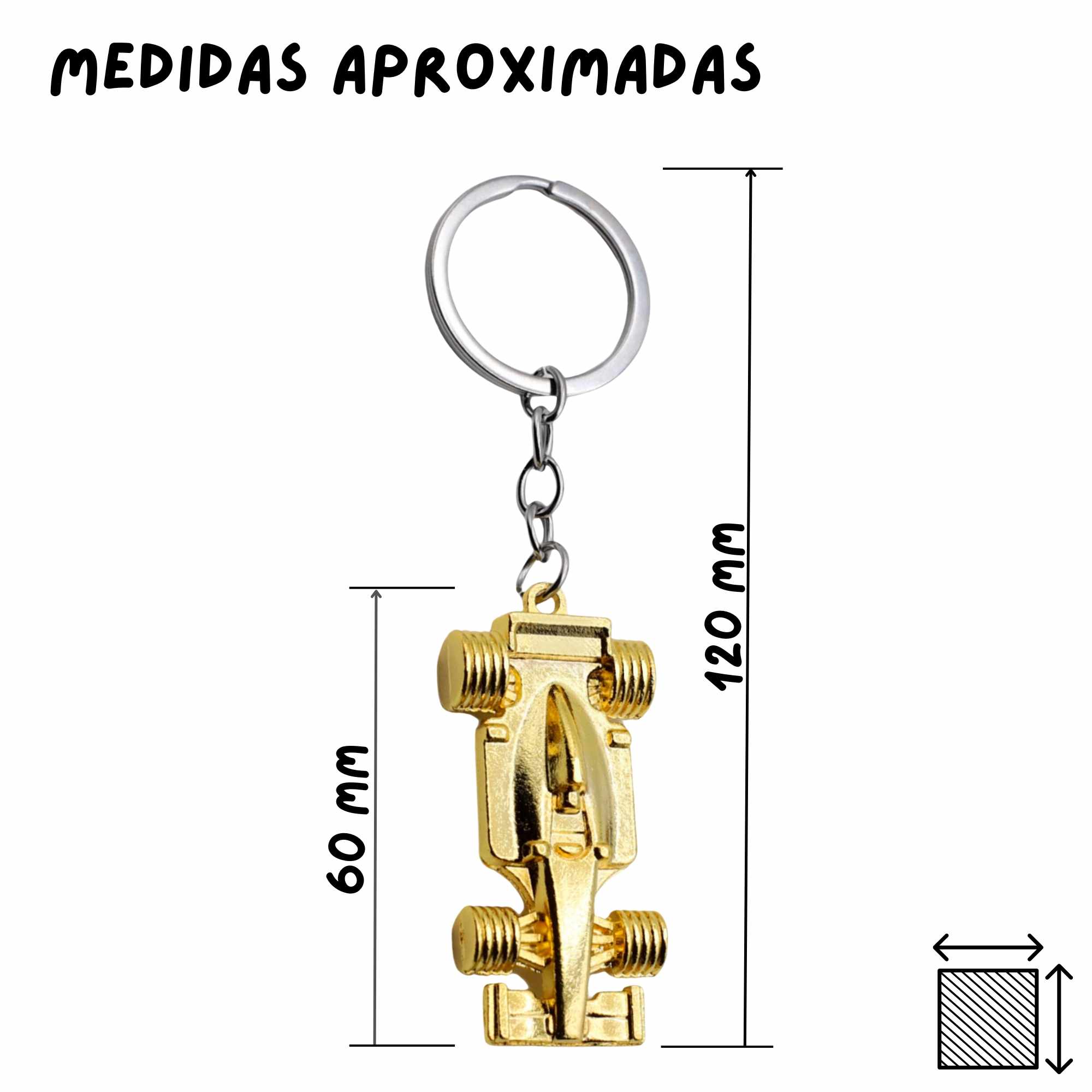 Llavero coche Formula 1 metálico dorado - imagen 4