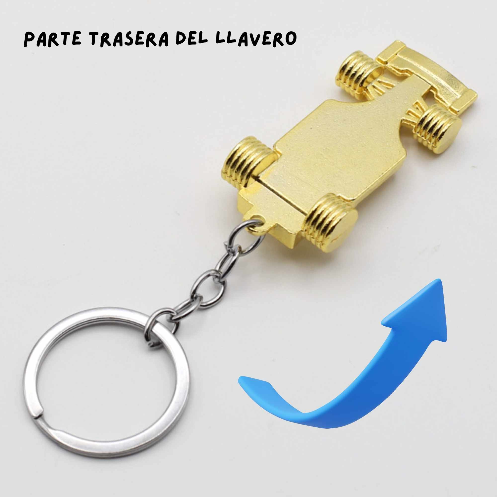 Llavero coche Formula 1 metálico dorado - imagen 6