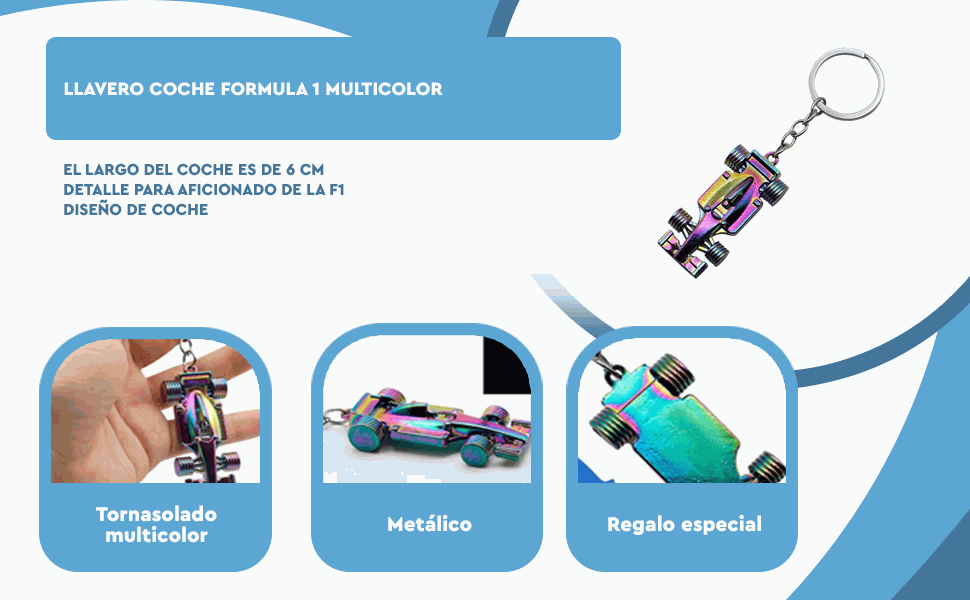 Banner - Llavero coche Formula 1 metálico multicolor