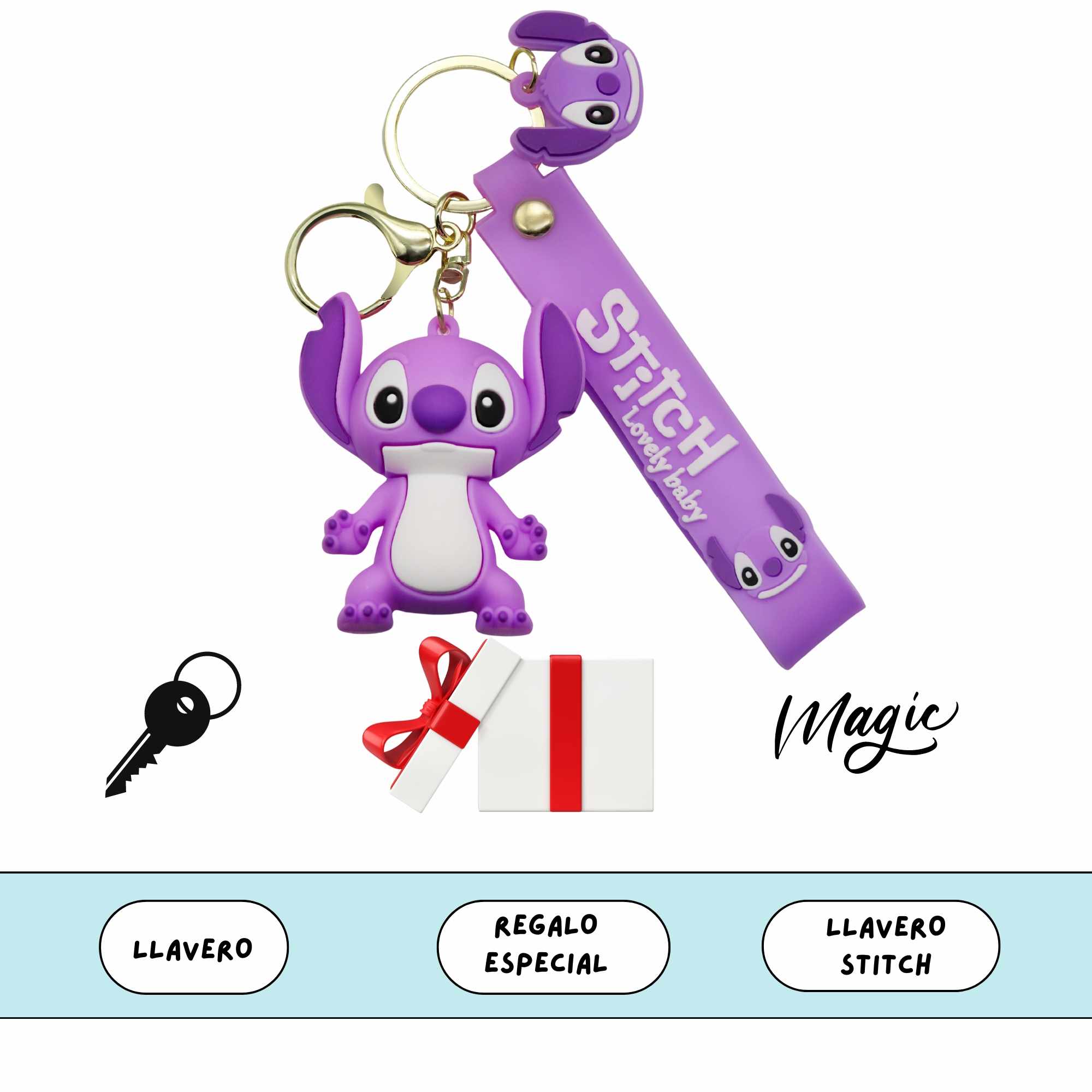 Llavero Lilo & Stitch compatible con disney rosa - imagen 6