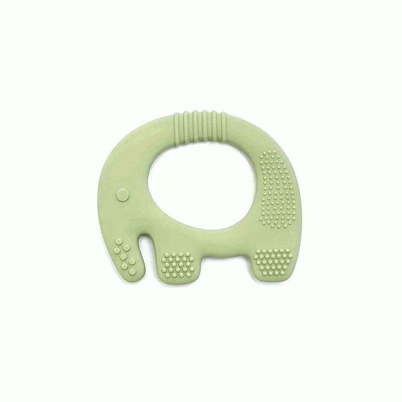 Mordedor de silicona con forma de Elefante Verde