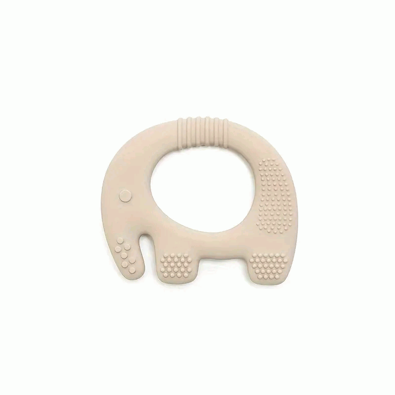 Mordedor de silicona con forma de Elefante Beige