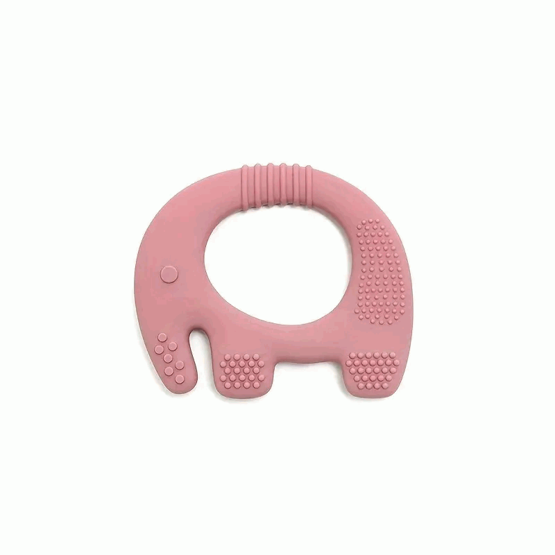 Mordedor de silicona con forma de Elefante Rosa