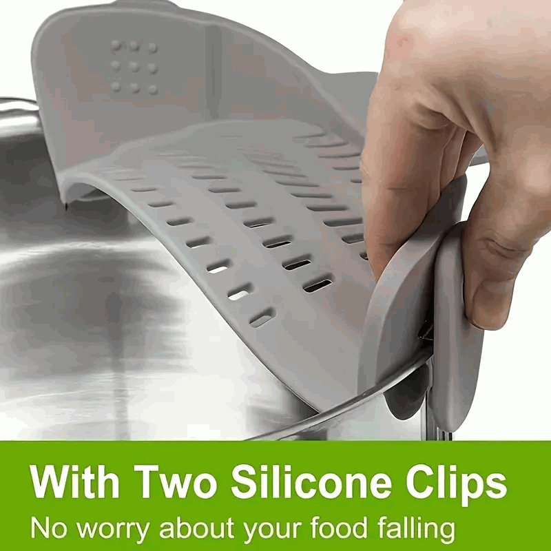 Colador plegable de silicona para olla gris - imagen 4