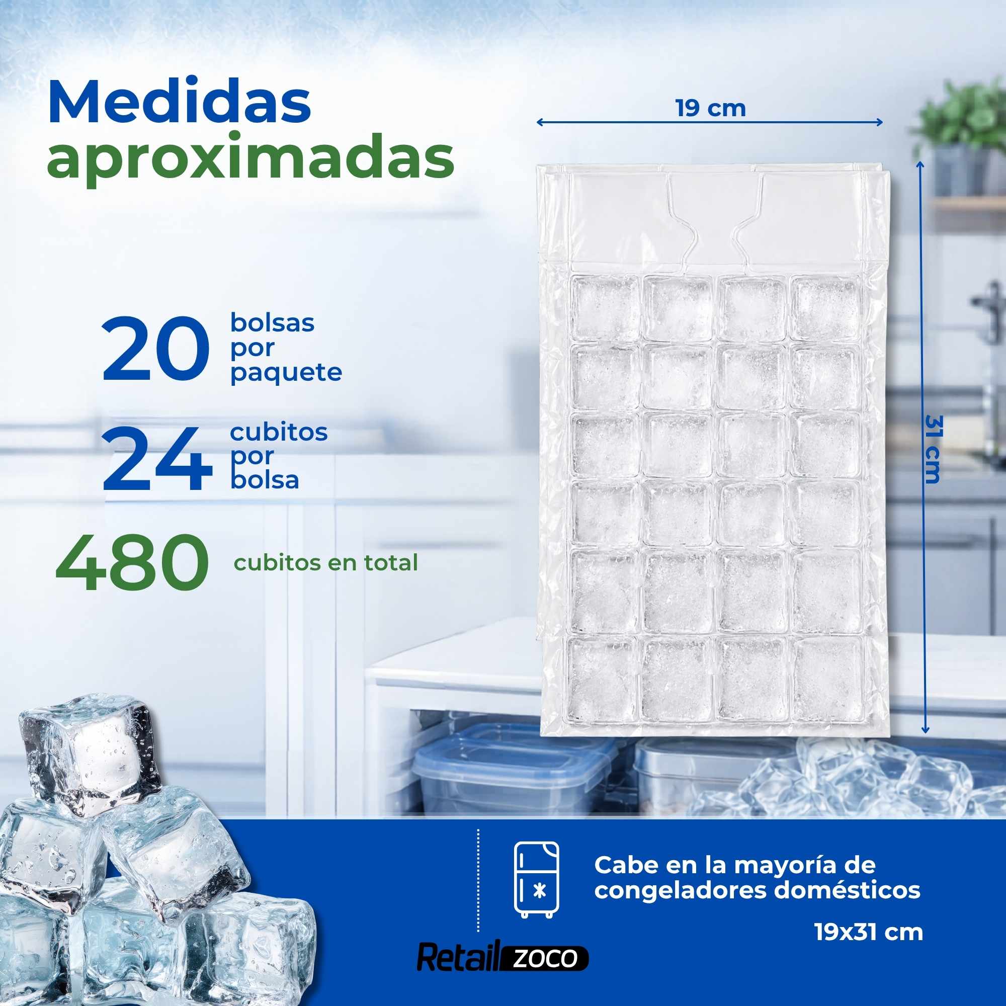 Bolsas cubitos de hielo 12 bolsas x 28 cubitos - imagen 4