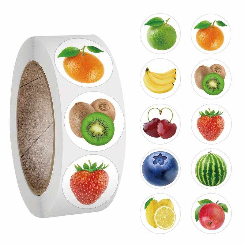 Rollo pegatinas de frutas 2.5 cm 500 unidades tipo 6