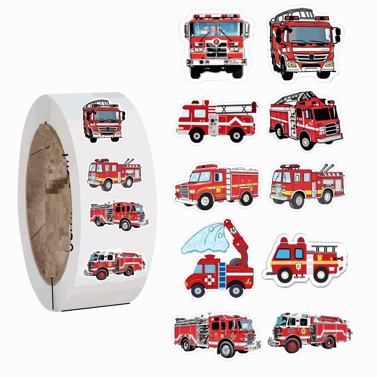 Rollo pegatinas de bomberos 2.5 cm 500 unidades tipo 7