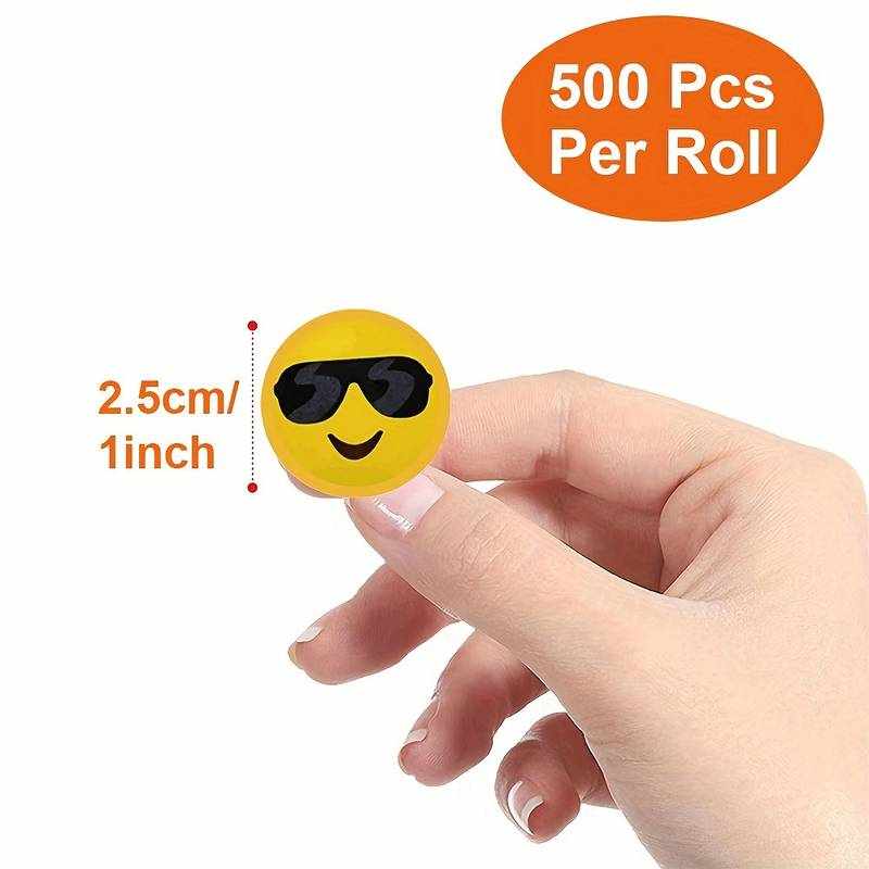 Rollo pegatinas de emojis 2.5 cm 500 unidades tipo 10 - imagen 4