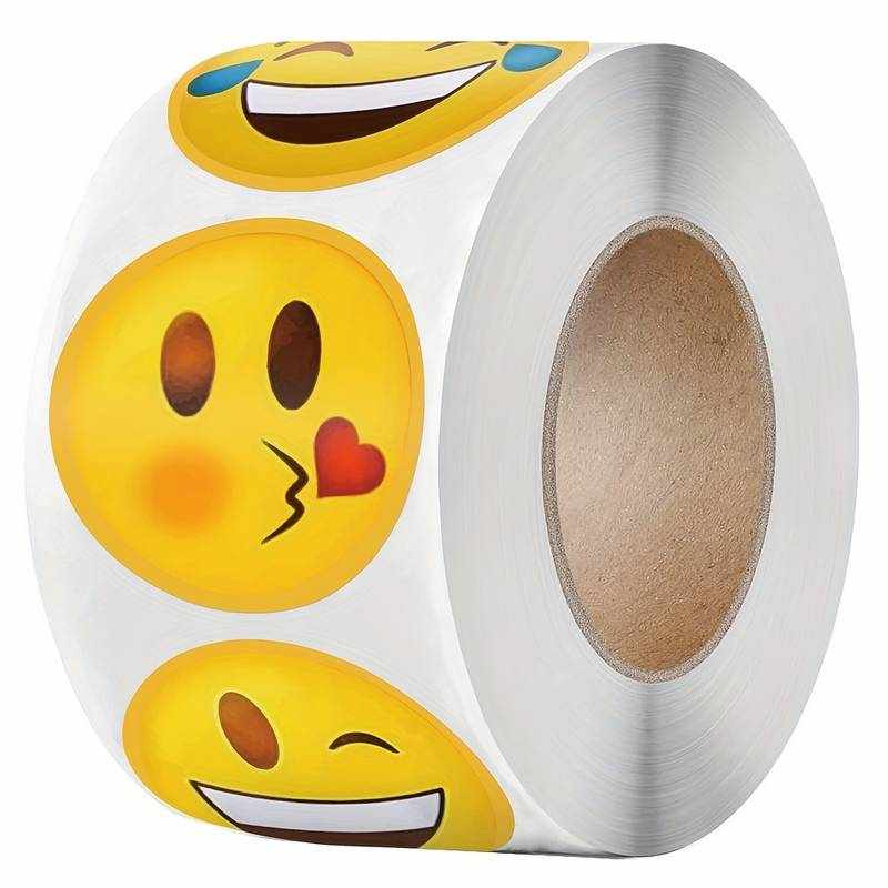 Rollo pegatinas de emojis 2.5 cm 500 unidades tipo 10 - imagen 5