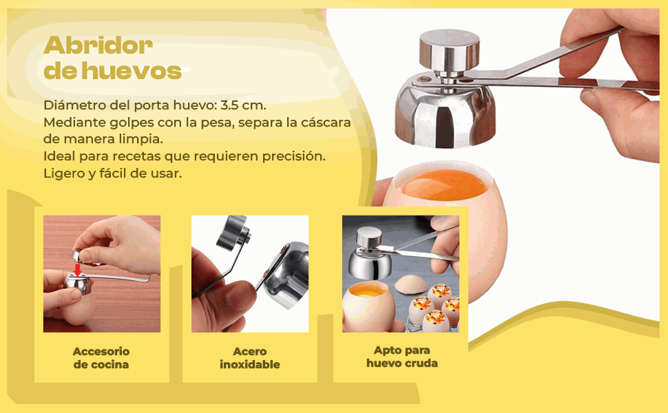 Banner - Abridor de Huevo Acero Inoxidable