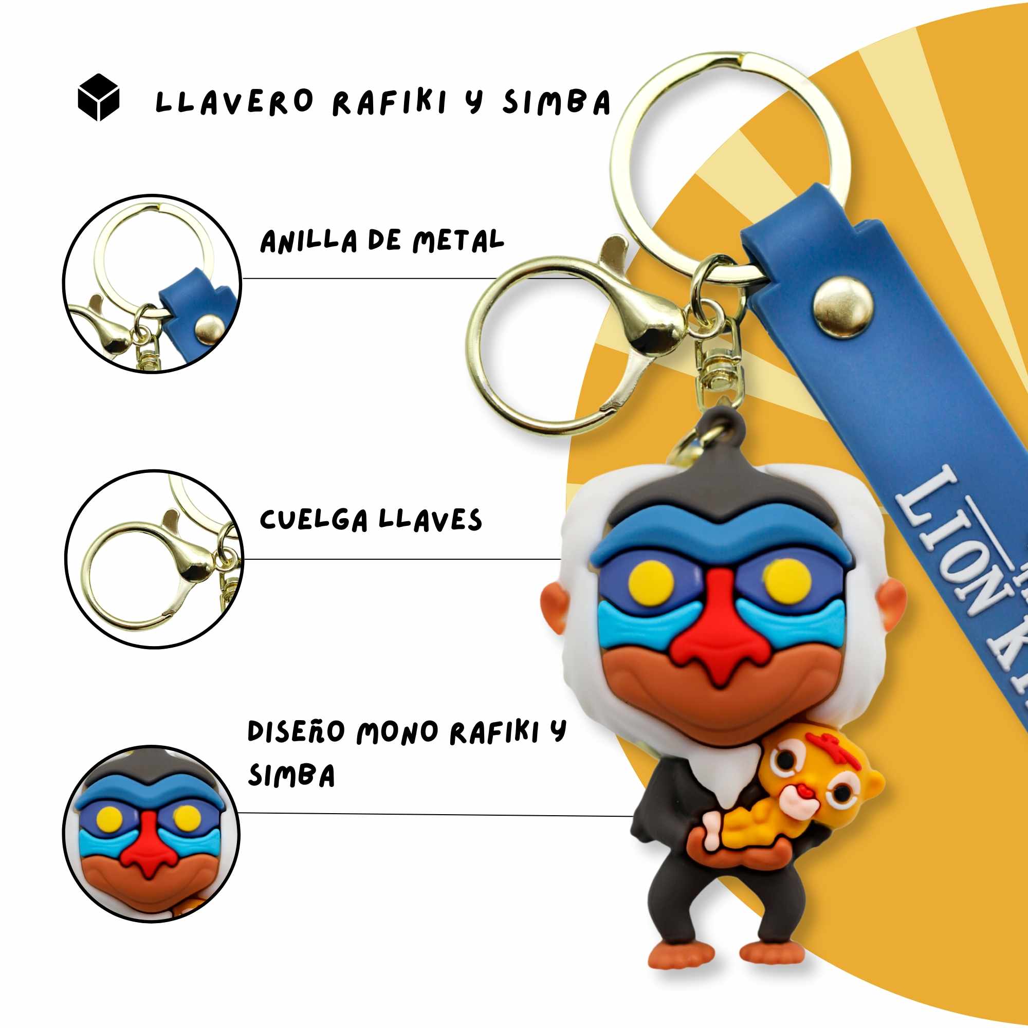 Llavero Rafiki compatible con El rey Leon silicona - imagen 2