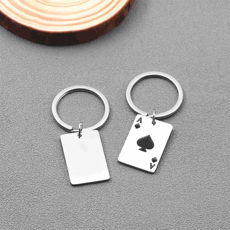 Llavero poker As de picas acero inoxidable - imagen 6