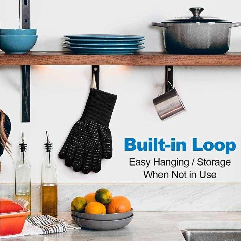 Guantes para Horno Resistentes al Calor hasta 800 grados negros - imagen 2