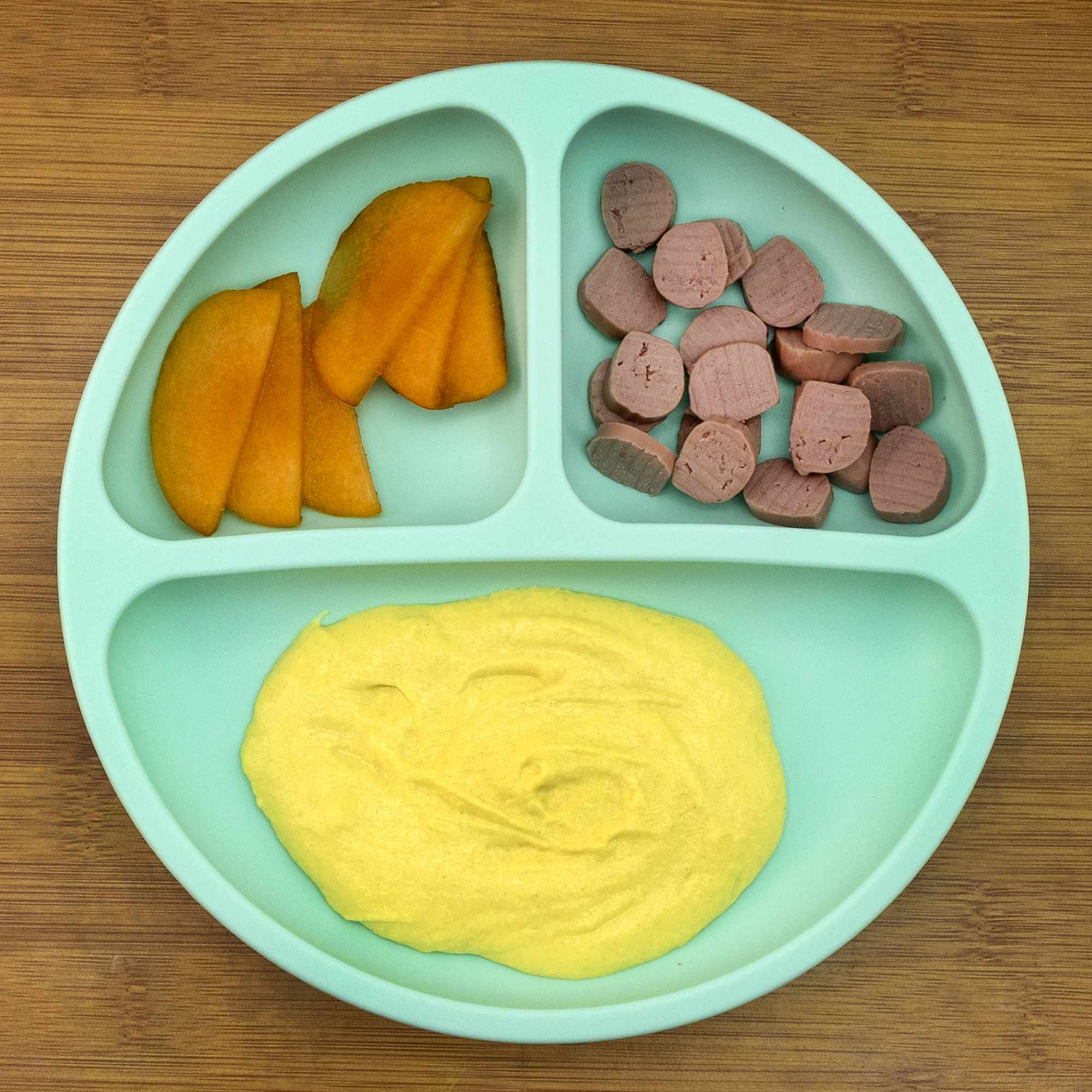 Plato de Silicona para Bebé Con Ventosa Antideslizante verde claro - imagen 3