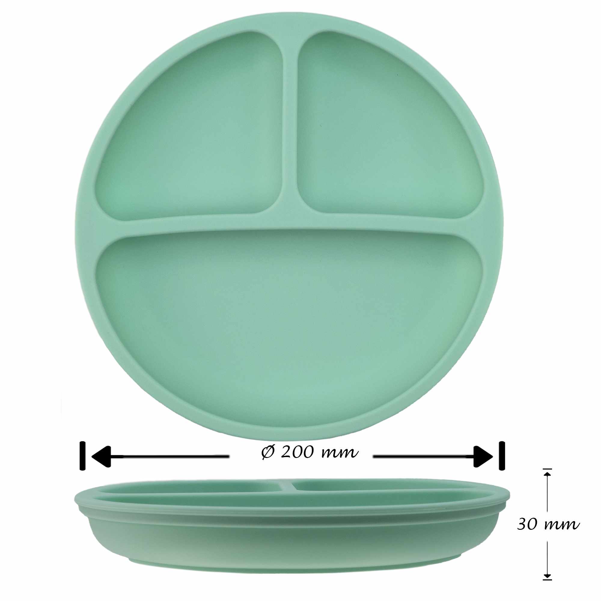 Plato de Silicona para Bebé Con Ventosa Antideslizante verde claro - imagen 6