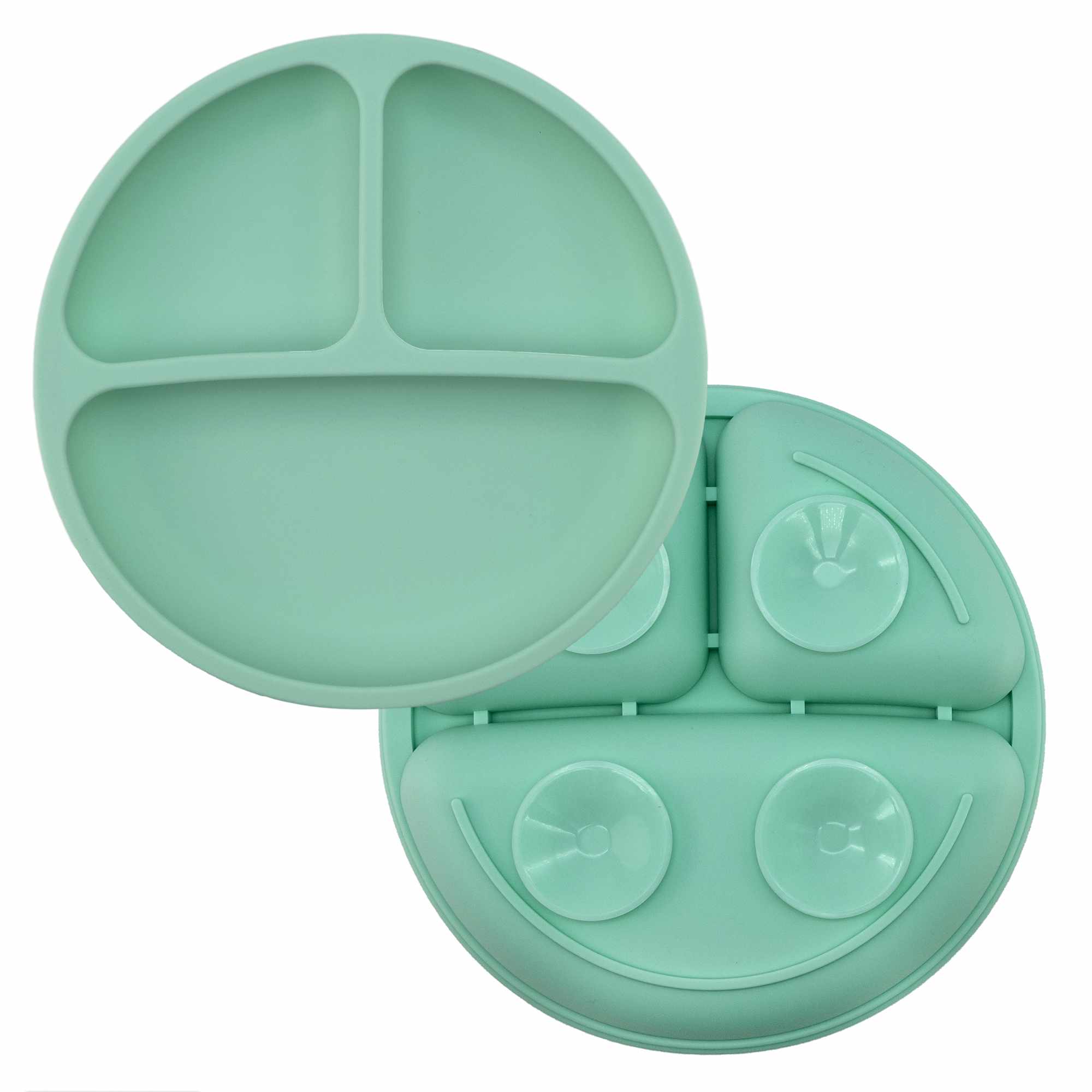 Plato de Silicona para Bebé Con Ventosa Antideslizante verde claro - imagen 7