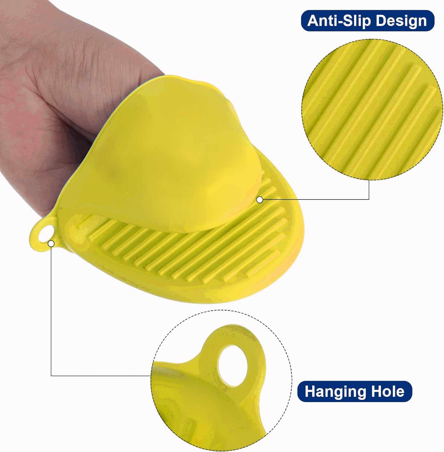 Manoplas guantes silicona para horno amarillo - imagen 5