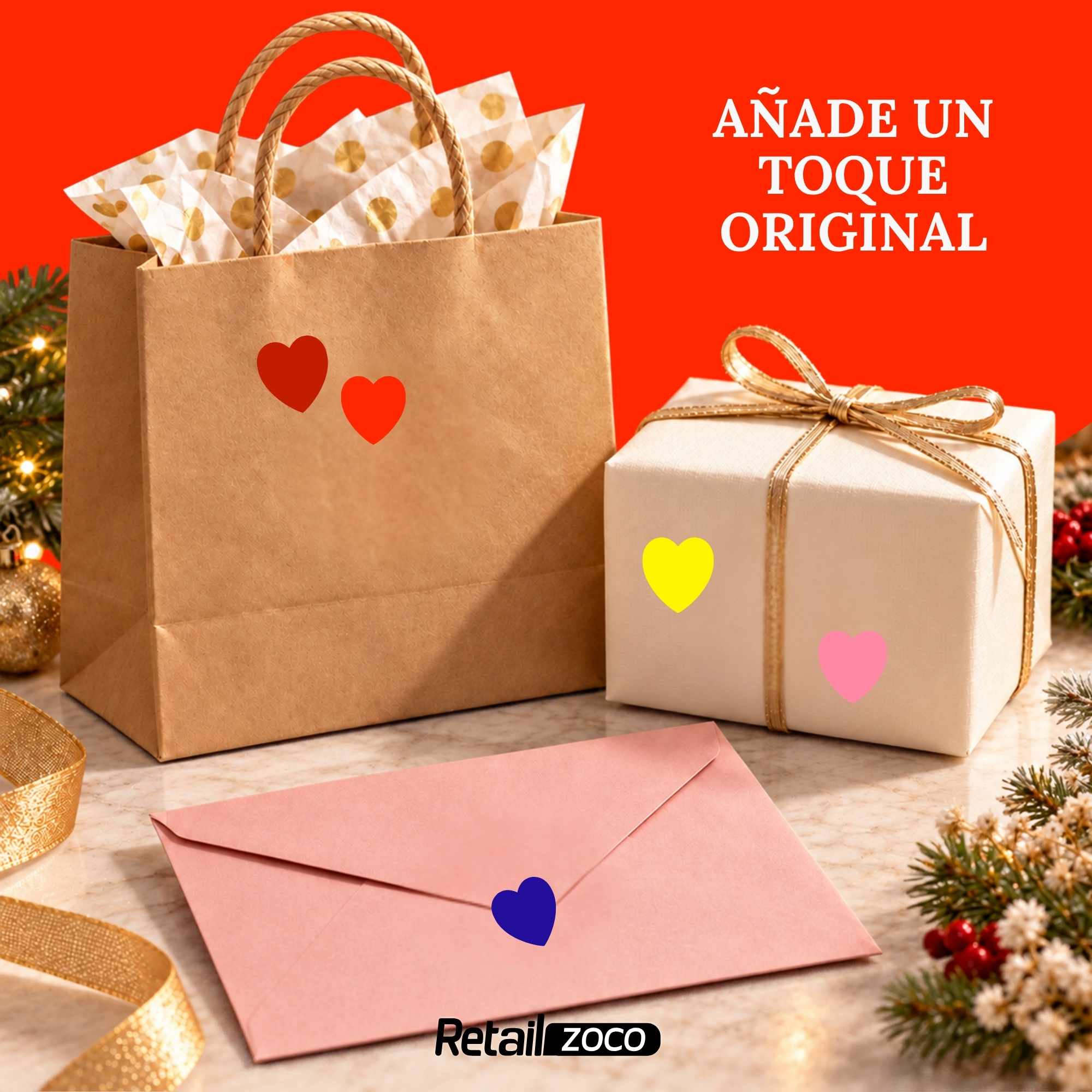 Rollo pegatinas de corazones 2.5 cm 500 unidades - imagen 6