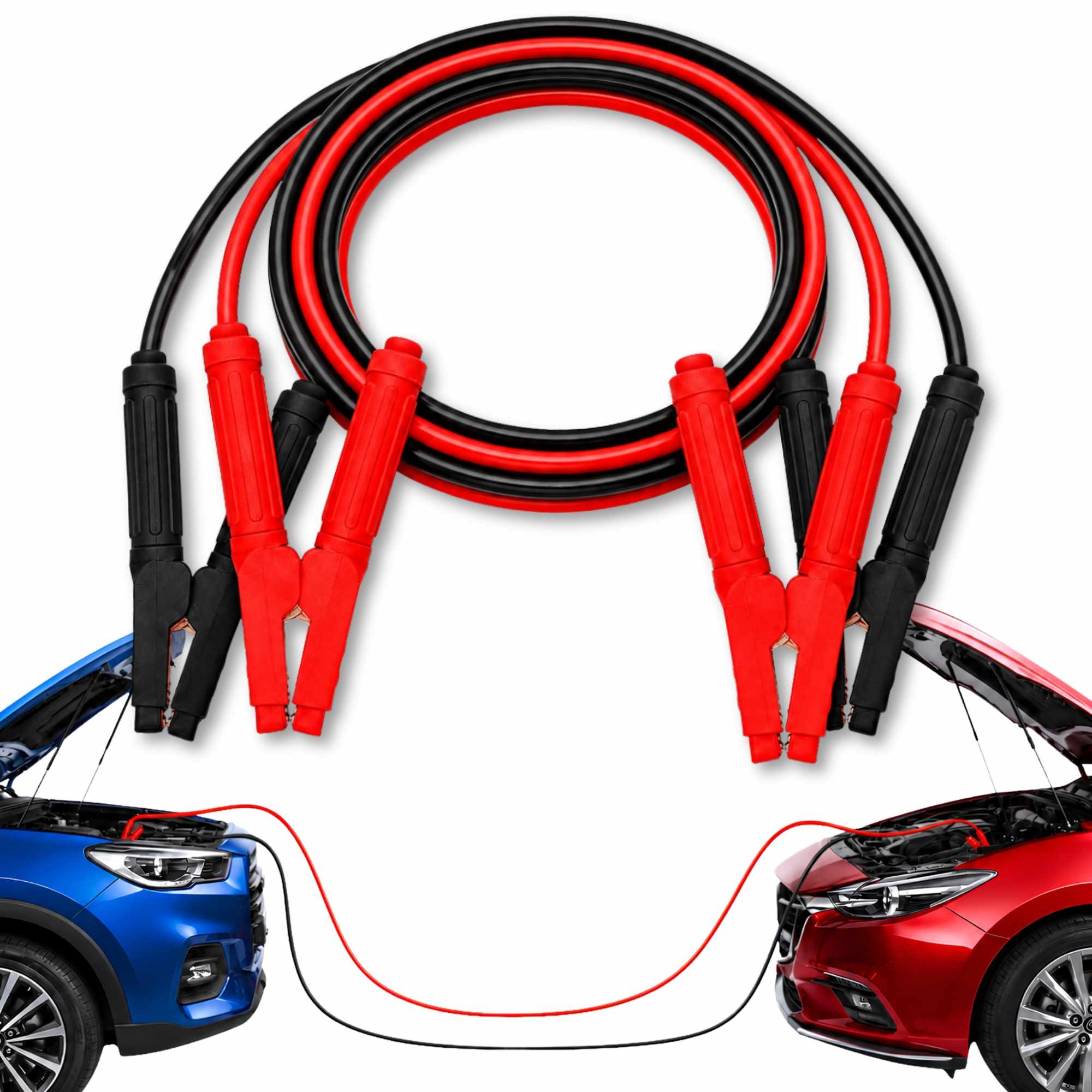 Pinzas de bateria de Coche y Motos 2.5 M rojo-negro 2000 A