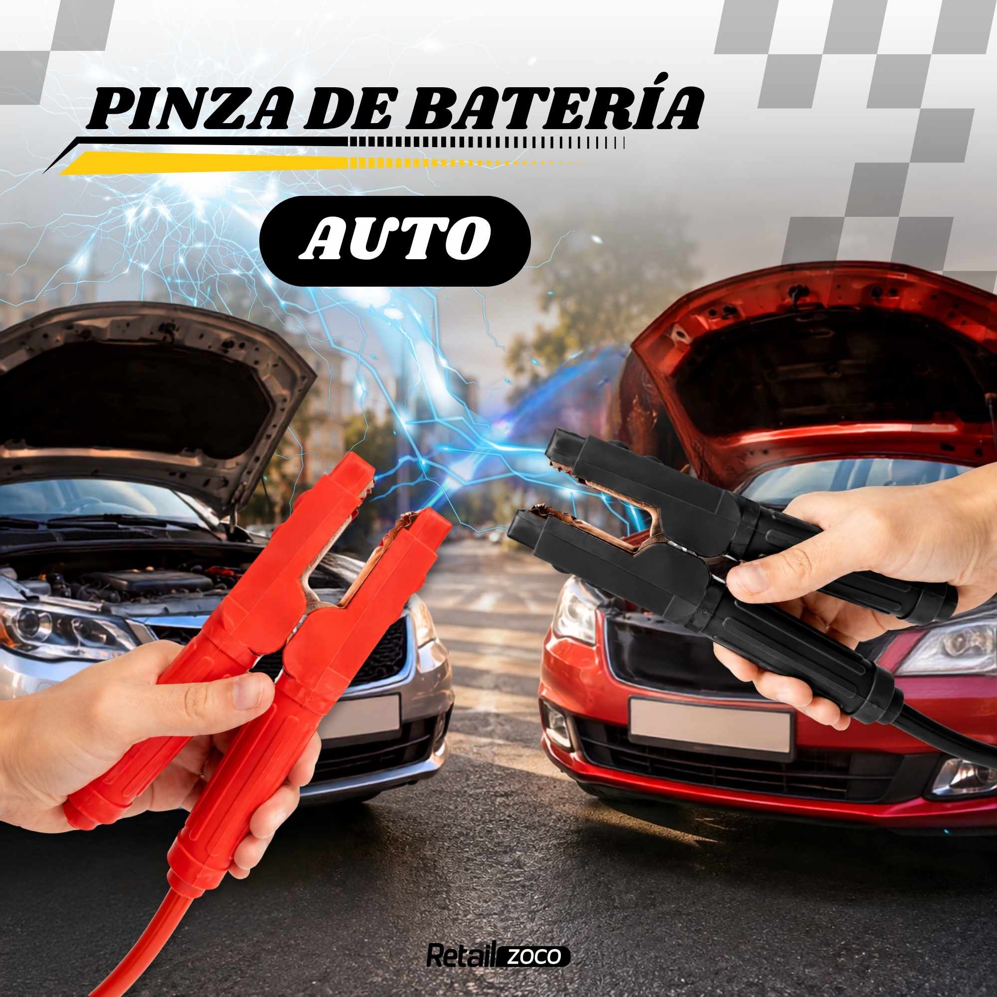 Pinzas de bateria de Coche y Motos 2.5 M rojo-negro 2000 A - imagen 2