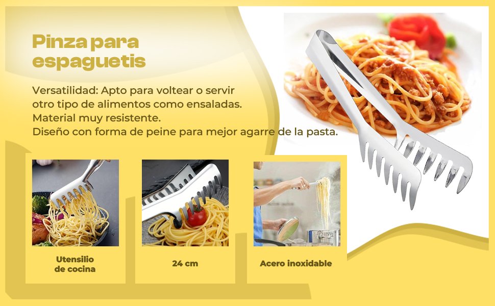 Banner - Pinza espagueti de acero inoxidable 24 cm