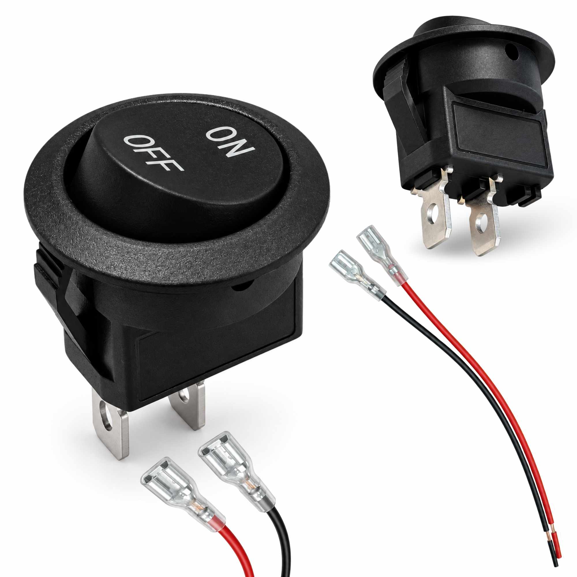 Interruptor redondo basculante con cable ON/OFF 6A/250V 10A/125V AC - imagen 1