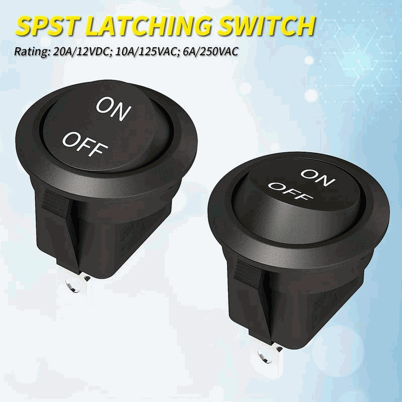 Interruptor redondo basculante con cable ON/OFF 6A/250V 10A/125V AC - imagen 3