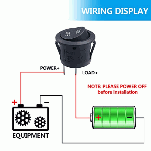 Interruptor redondo basculante con cable ON/OFF 6A/250V 10A/125V AC - imagen 6
