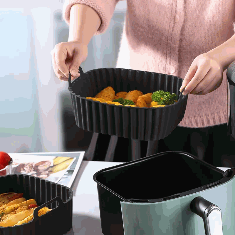 Molde Silicona cuadrado para Freidora de Aire 20 cm negro - imagen 5