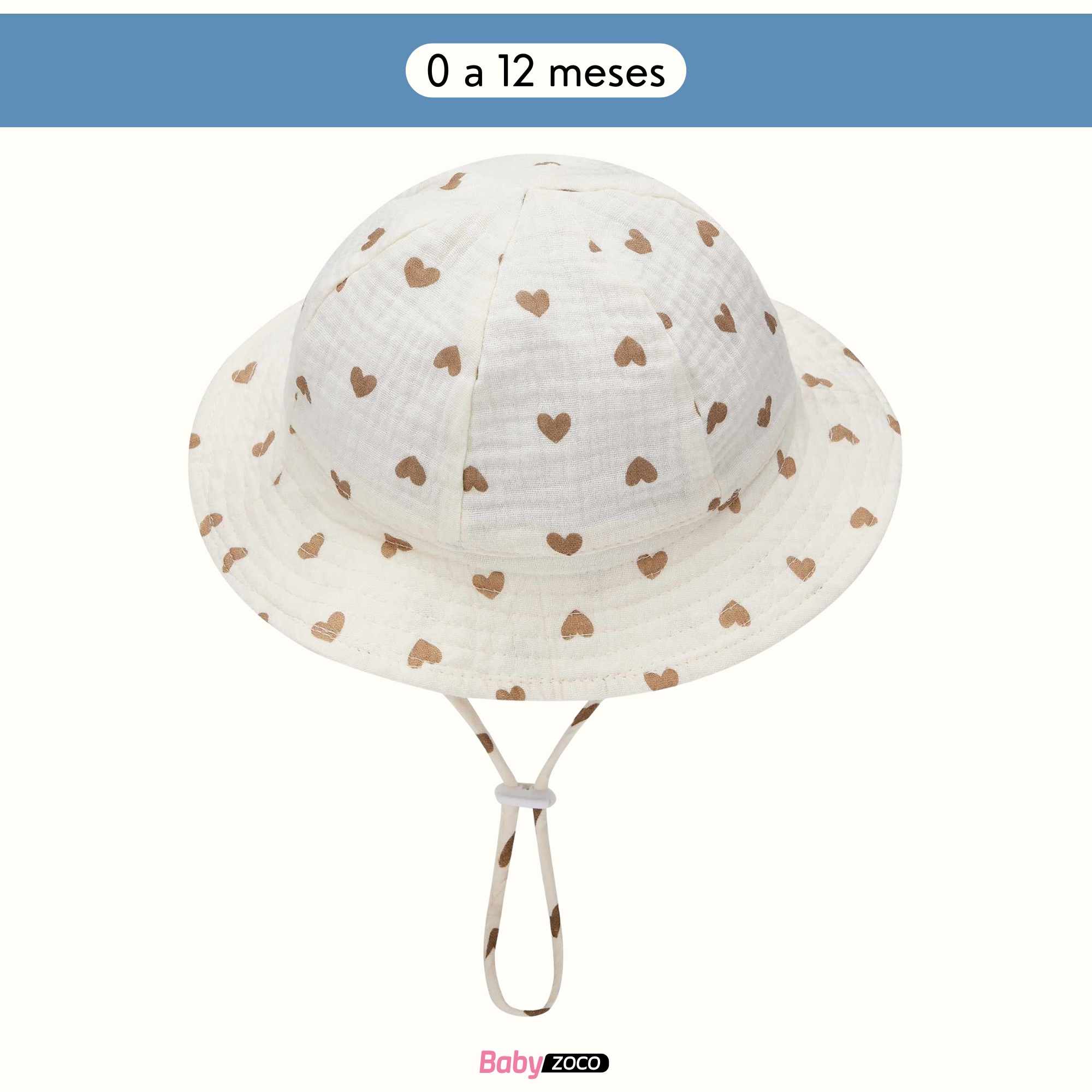 Sombrero de playa para bebe diseño corazones - imagen 6