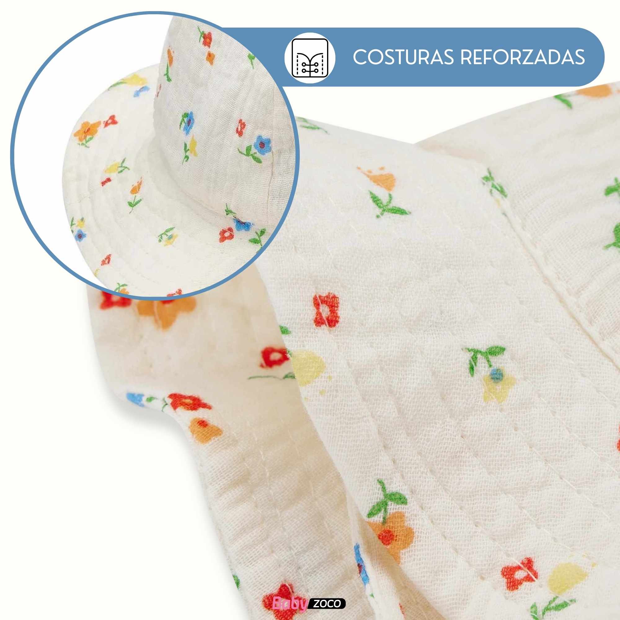 Sombrero de playa para bebe diseño flores - imagen 3
