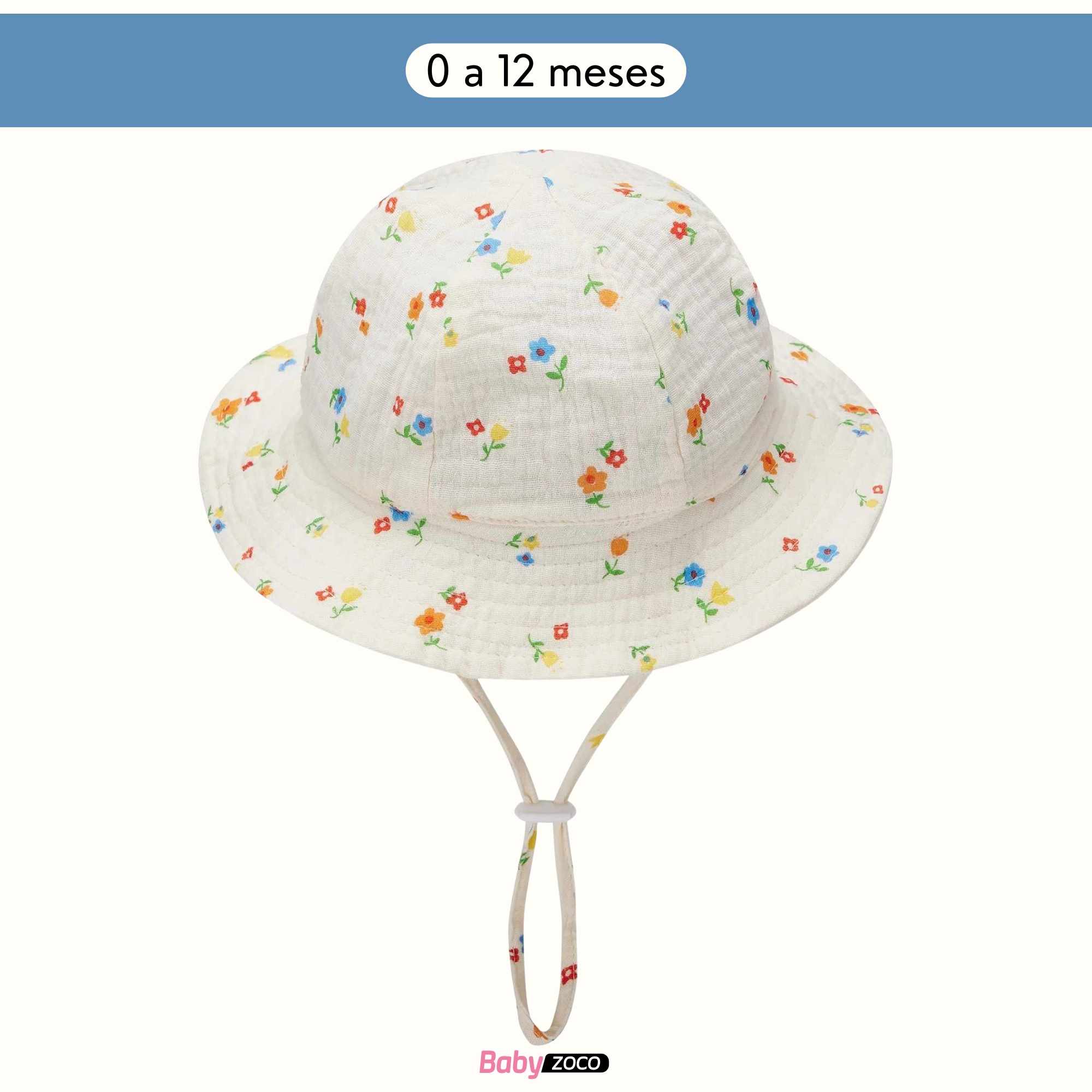 Sombrero de playa para bebe diseño flores - imagen 6