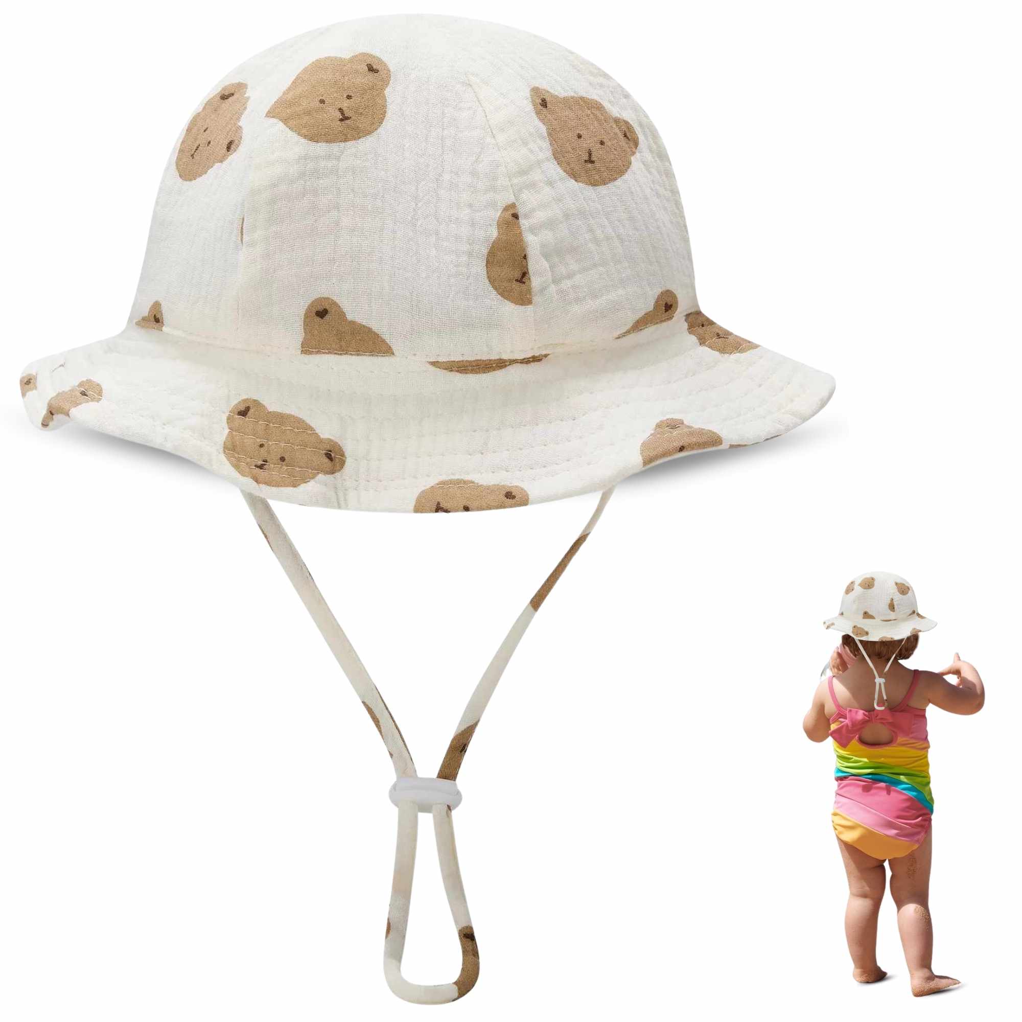 Sombrero de playa para bebe diseño oso