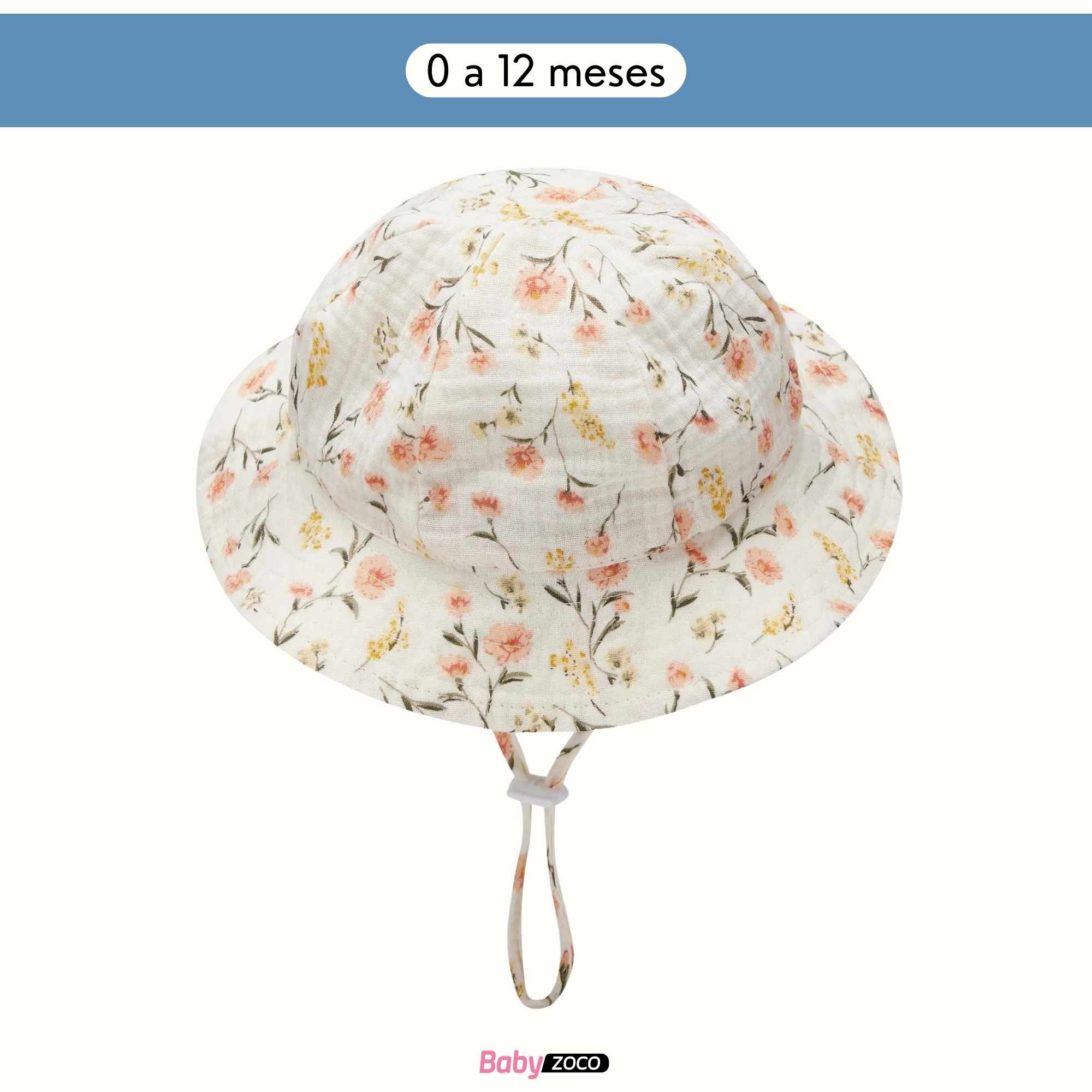 Sombrero de playa para bebe diseño de flores - imagen 6