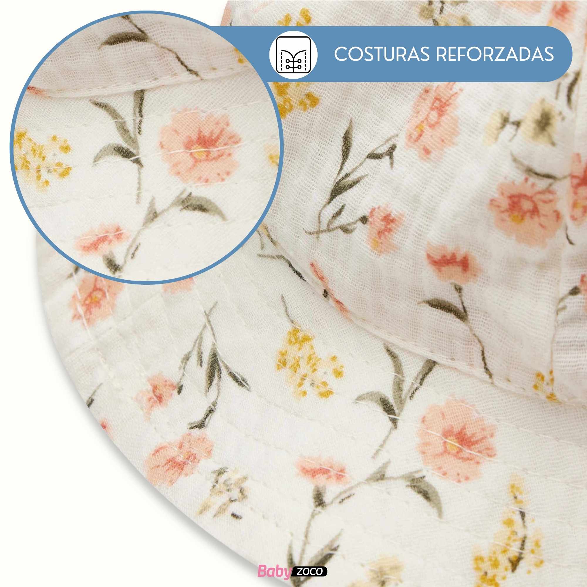 Sombrero de playa para bebe diseño de flores - imagen 3